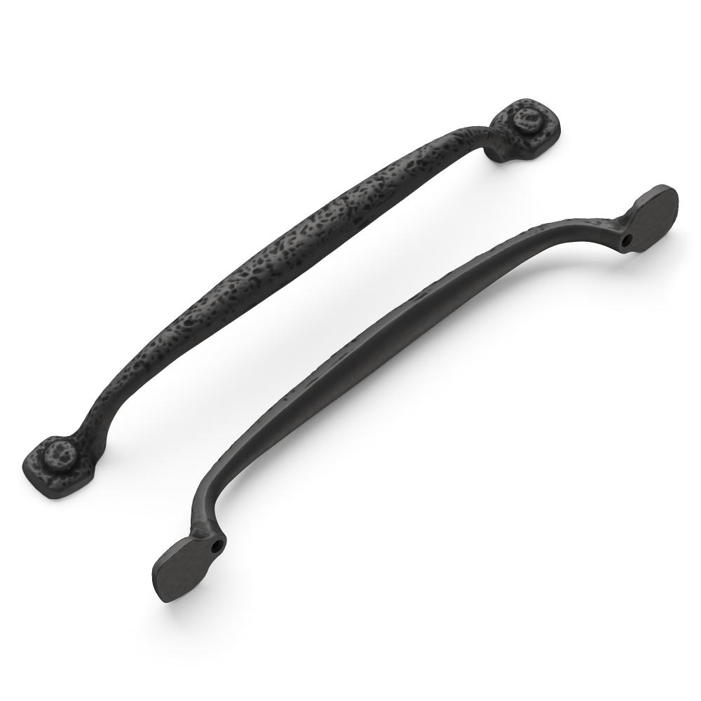 Hickory Hardware P2996-BI Refined Rustic Collection Pull 7-9/16 Inch (192mm) Center to Center Black Iron Finish